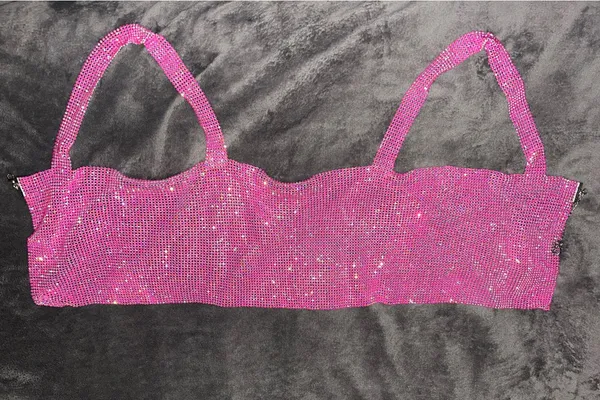 SheIn NWOT Rhinestone Detail Metallic Open Back Pink Top - Image 10