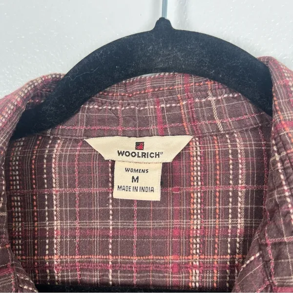 Woolrich‎ Button Up Plaid Flannel Shirt Sz M - Image 2