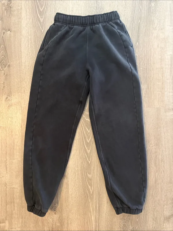 Lululemon XXS Scuba Mid Rise Oversized Black Elastic Waist Sweatpants Joggers - Image 2