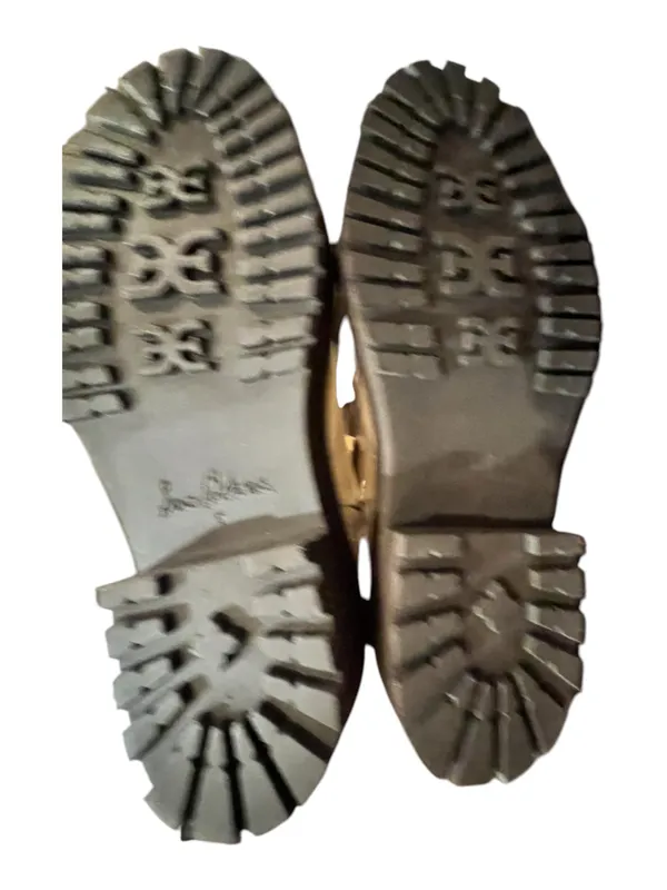 Sam Edelman Lenley Ivory Leather Gold Chain Combat Boots Size 8 NIB - Image 11