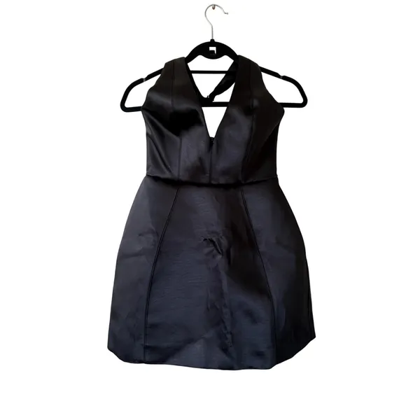 Oh Polly Harmonia Halterneck Structured Tulip Mini Dress in Black Size 2 New CLM - Image 4