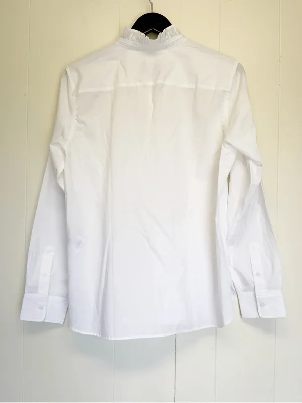 NWT J. CREW Jules Ruffle Collar Shirt Cotton Poplin White - Image 7