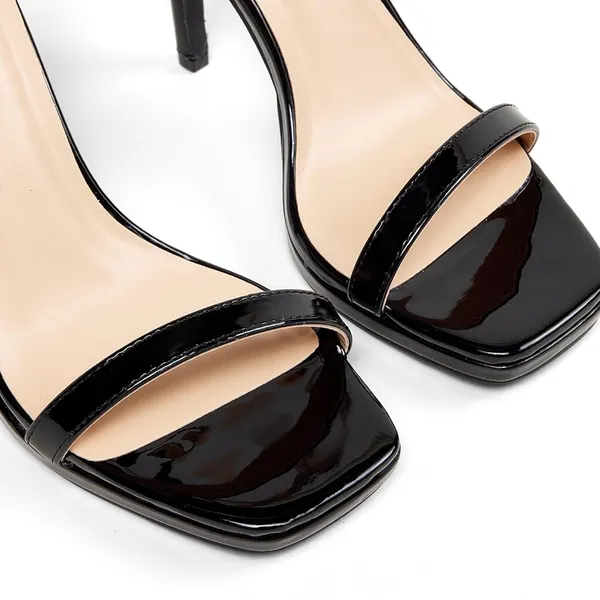 NWT Elisabet Tang‎ Black Strappy Slingback Stiletto Heels Sz 8.5 - Image 4