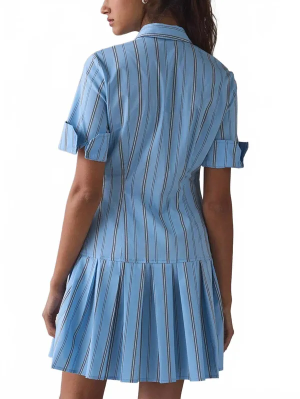 UO BDG Special Treatment Drop Waist Short Sleeve Shirt Mini Dress NWOT Blue S - Image 2