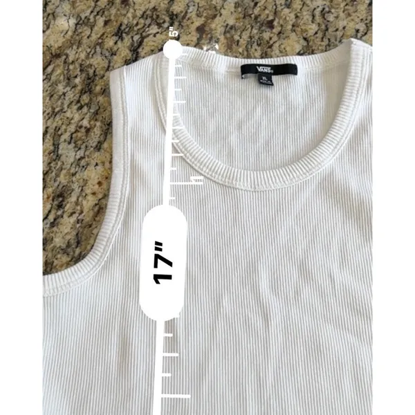 Vans Drew Ribbed Crop Tank Top Womens XL White Sleeveless Casual NEW - Image 9