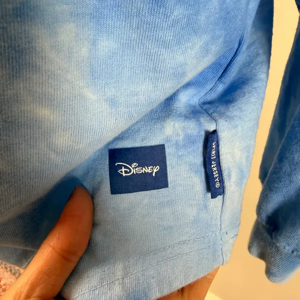 Disney Disneyland Spirit Jersey Blue Tie‎ Dye Stitch Aloha Long Sleeve Top M - Image 5