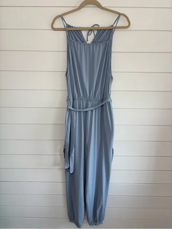 Halara Sleeveless Tie Back Belted Pocket Cut Out Cool Touch Jumpsuit-UPF50+ S - Image 4