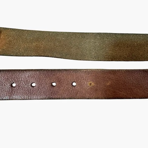 Mossimo Denim VTG Mossimo Supply Co Leather Belt Oval Brass Buckle Brown Cottagecore Western - Image 9