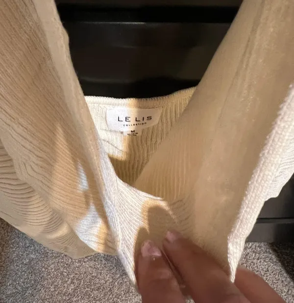Halter Cowl Neck Knit Top Tan Size M - Image 3
