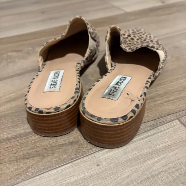 Steve Madden Chariot suede Mules Cheetah Leopard Tan Black Size‎ 8.5 - Image 3