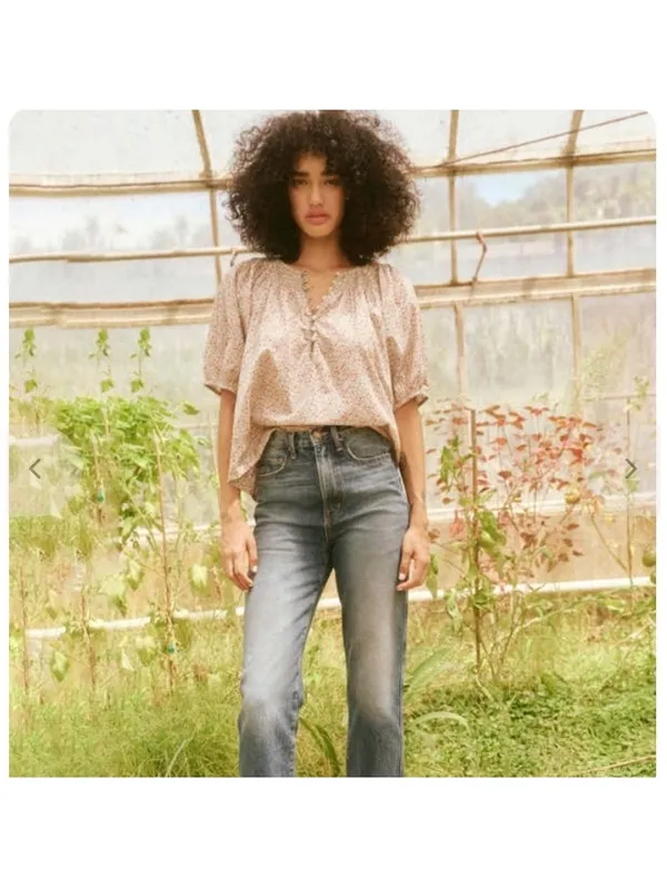 The GREAT. The Honey Top in Cream Mini WildFlower Print Women’s size 1 Small - Image 13