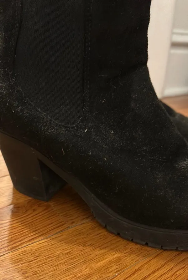 Suede Black Booties Size 8 - Image 6