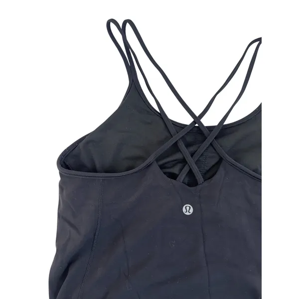 Lululemon Power Y Tank Top Black Size 8 Strappy Cross Back Built-In Bra sports - Image 5
