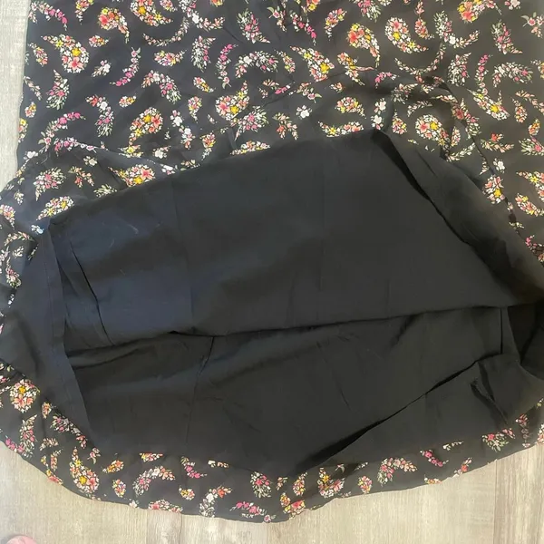 Old Navy Womens Top Dress Medium Black Floral Paisley Ruffle Long Sleeve - Image 13