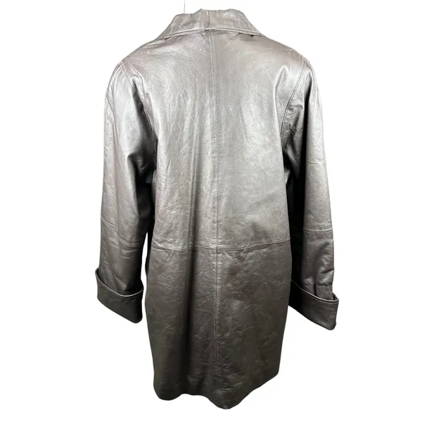Vintage 80s NYDA Brown Leather Jacket Size XL - Image 4