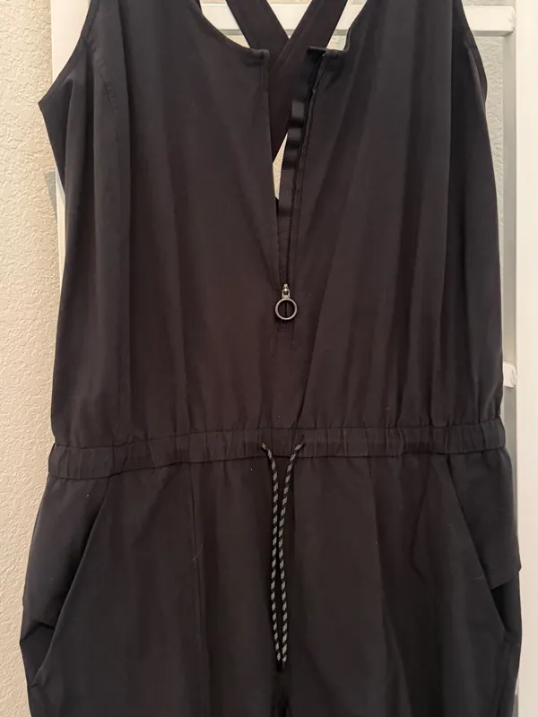 Lululemon Shift in Time Jumpsuit Black Size 10 Cross Back - Image 3