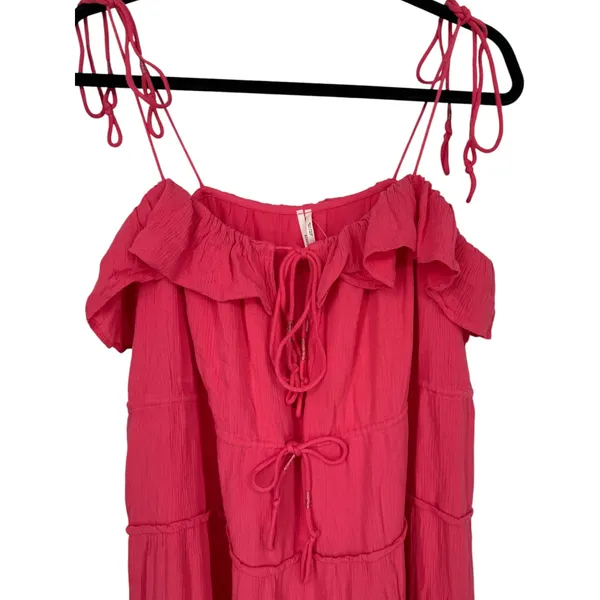 NWT Anthropologie Tiered Ruffle Maxi Dress Pink Size Small Boho Flowy Resortwear - Image 7
