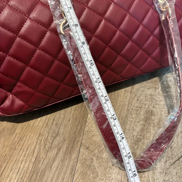 Gilda Paris large quilted tote bag in a wine color NWT $199 - Image 9