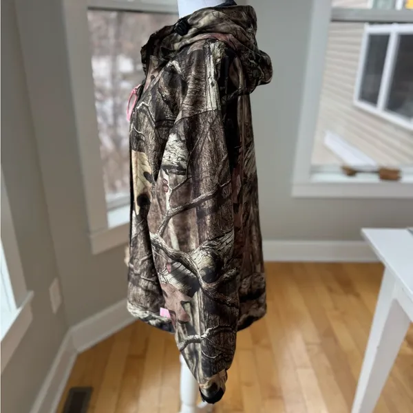 Russell Athletic Russell Outdoors Green Brown Tan Camouflage Full Zip Hooded Jacket Size Kids XL - Image 2