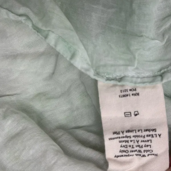 LoveShackFancy Natasha Dress in Moss Green Hand Dye Size Medium 100% Cotton - Image 8