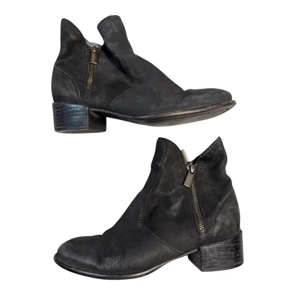 Seychelles Lucky Penny Black Suede Double Zip Almond Toe Ankle Boots Sz 6 - Image 2