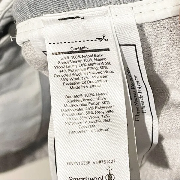 SMARTWOOL Large‎ Smartloft 60 Jacket Light Gray Mountain Fairisle Coat Quilted - Image 5
