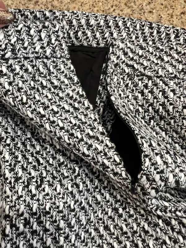Commense Button Front Tweed Maxi Skirt Black White Small NWT Sold Out - Image 6