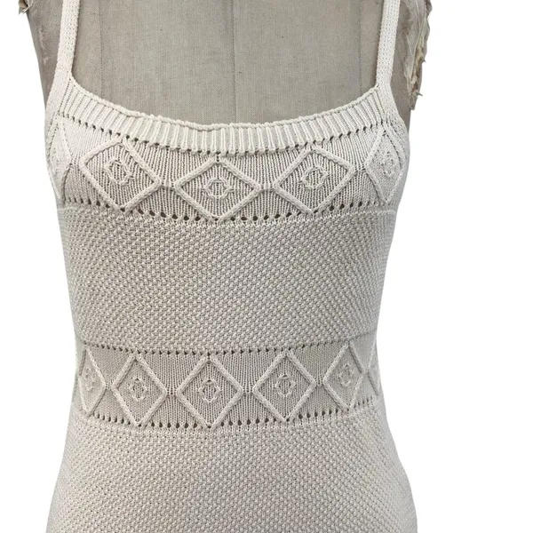 Hello Molly Venus Retrograde Knit Mini Dress Beige Cream Size‎ US 8 - Image 5