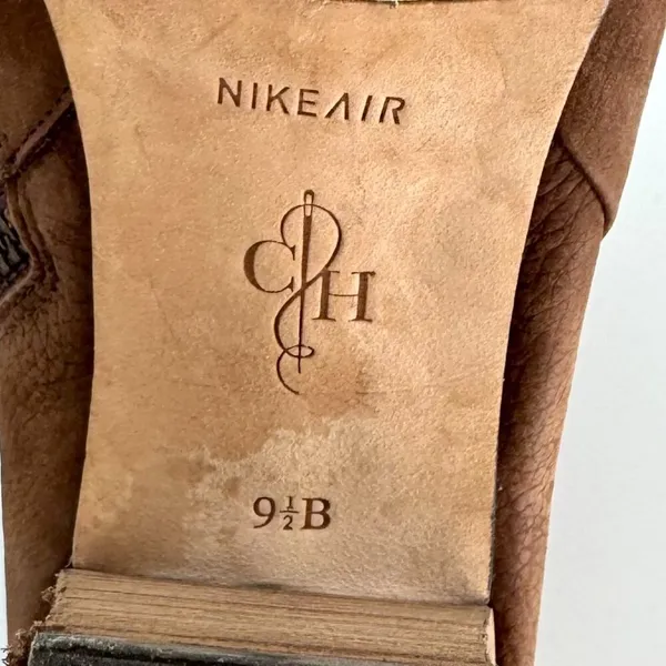Cole Haan Nike Air Cassidy Ankle Booties Worn Leather Stacked Heel Brown 9.5‎ - Image 10