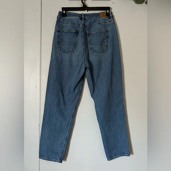 American Eagle Outfitters Women's Straight Leg Blue Jeans - Image 2