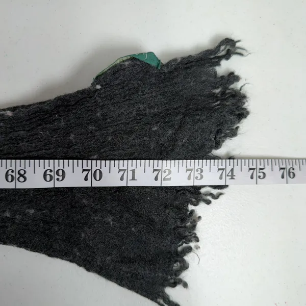 Ralph Lauren LRL Scarf Charcoal Grey Wool Alpaca Blend Fringed Speckled Knit - Image 7