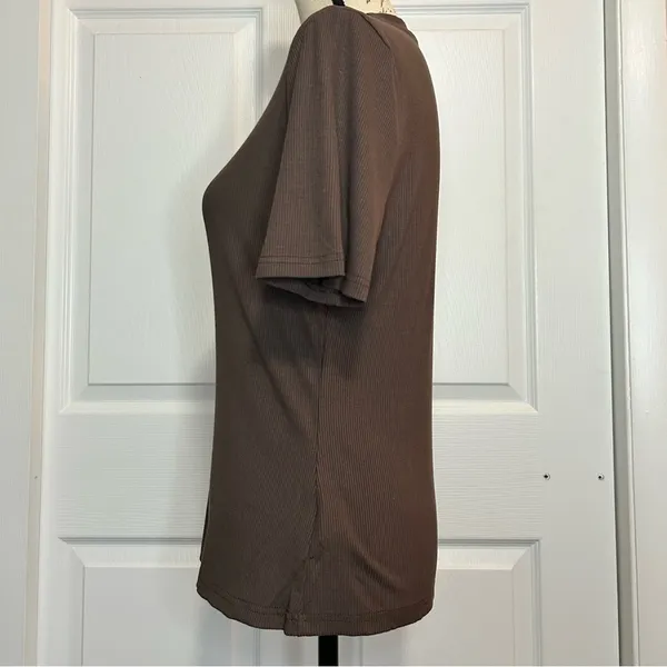 Verdusa Ribbed Mock Neck Short Sleeve Top - Image 5