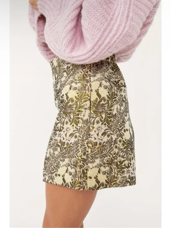 Free People Shine Like A Shorty Jacquard Shorts in Gold Combo Size XS‎ NWT - Image 2