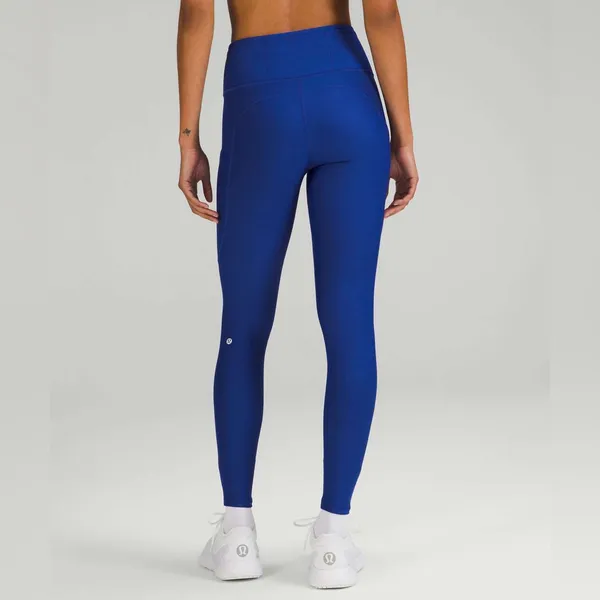 Lululemon‎ Fast and Free High-Rise Fleece Tight 28" Size 14 Psychic Blue - Image 2