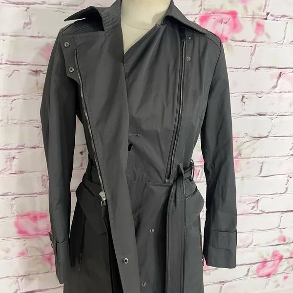 Cole Haan collection gray belted trench coat size 6 - Image 9