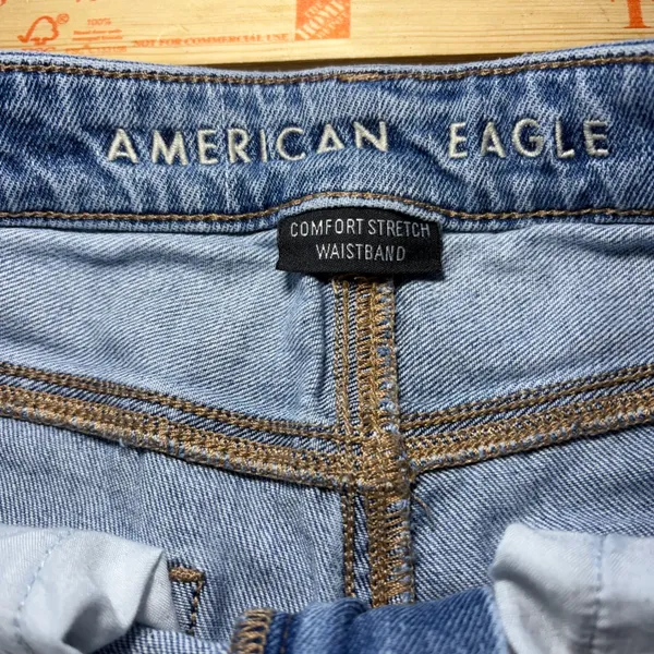 American Eagle Distressed Mom Jeans Size‎ 2 High Rise Stretch Waistband boho - Image 8