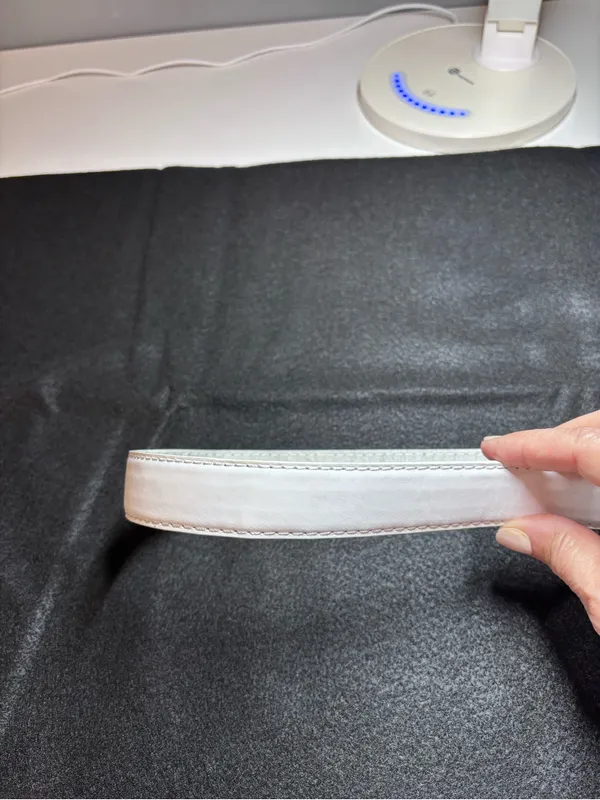 Classic White Leather Belt with Silver-Tone Buckle - Image 9