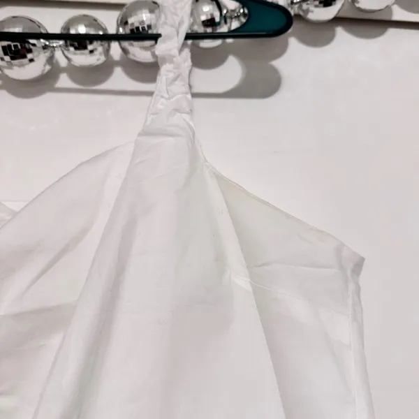 Djerf Avenue Airy Poplin Buttoned Top White Lace - Image 8