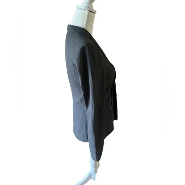 Venus Charcoal Gray Open Front Blazer Notched Lapel Workwear Size 4 - Image 5
