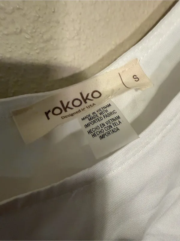 Rokoko White Sleeveless Short Romper Size Small NWT - Image 5