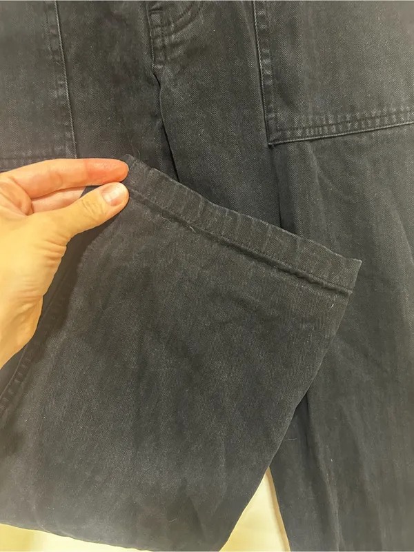 P&CO Womens Service Fatigue Cotton Workwear Denim Pants in Black Size 10 - Image 3