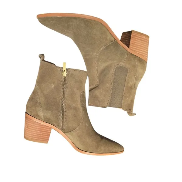 Franco Sarto Women's Sienne Green Suede Pointed‎ Toe Ankle Boots Size 8.5 - Image 2