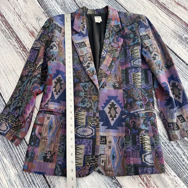 Vintage “Attitude” Women's Multicolor Southwest Patterned Blazer - Image 10