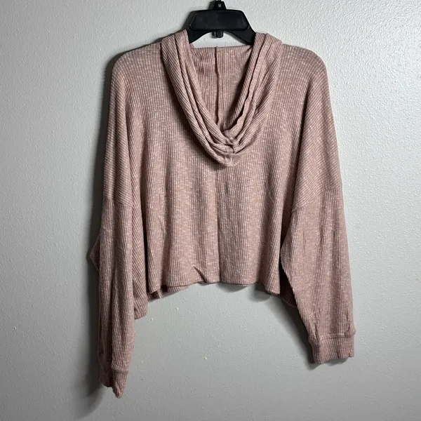 American Eagle Women Beige Hoodie Sweater Pullover Top Size Medium.‎ - Image 6