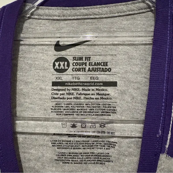 Nike Clemson Tigers just do it Raglan Baseball T-Shirt grey women’s‎ XXL - Image 3