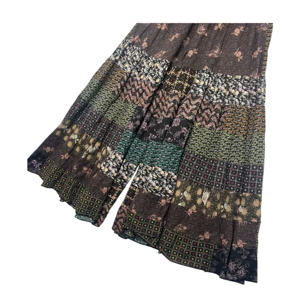 Earthbound Pants Womens Small Black Patchwork Palazzo Boho Hippie Festival Artsy - Image 9