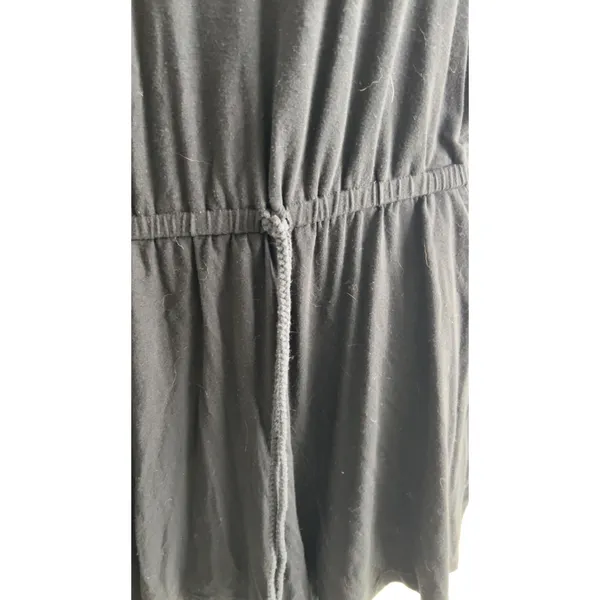 Aerie Romper Medium Black Lace Back Drawstring Waist Casual Summer‎ Loungewear - Image 2