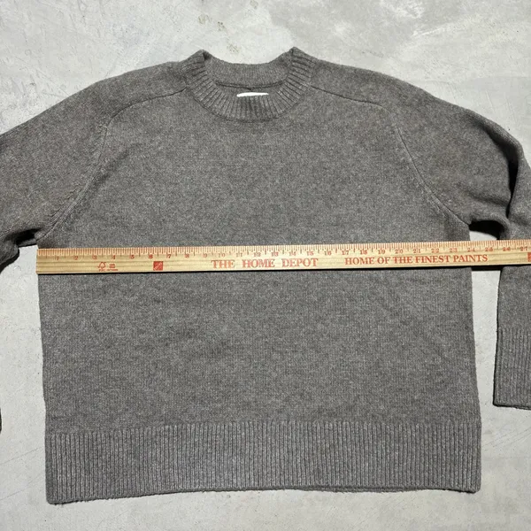 VTG Abercrombie & Fitch Women's Gray Wool Blend Knit Crew Neck Pullover SZ L Y2K - Image 3