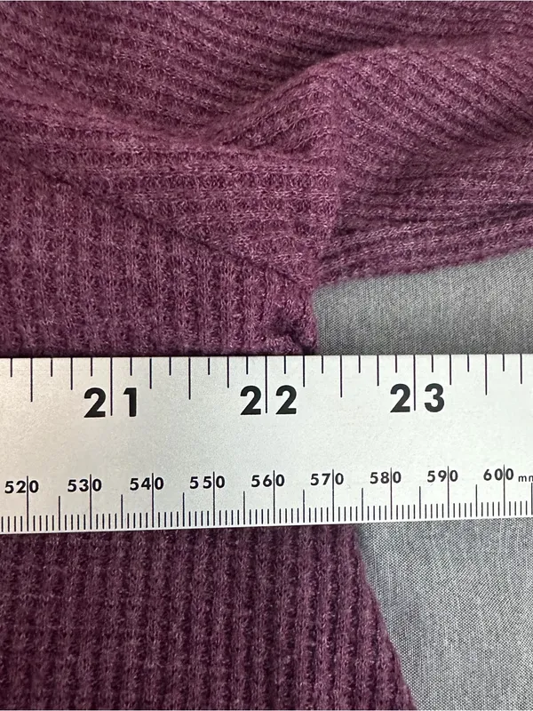 Free People We The Free Women’s Medium Purple Waffle Knit Thermal Top - Image 7