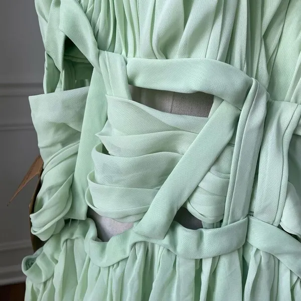 NWT Light In The Box Lime Green Formal Gown Dress Cut Out Waist 26W 3X - Image 7